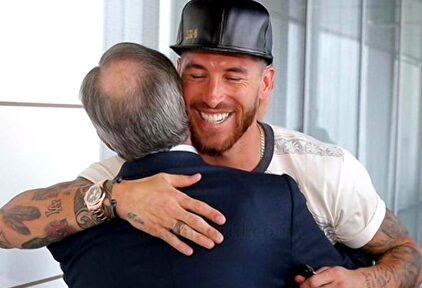 Ramos y Florentino Pérez. | Imagen TV