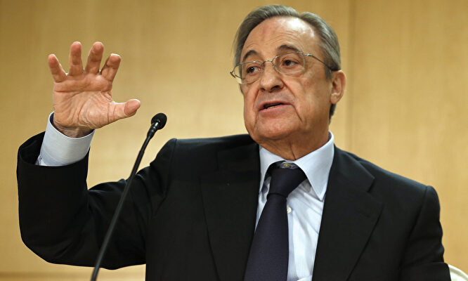 Florentino Pérez y el Real Madrid, contra la disputa del Villarreal-Atlético en Miami. | EFE