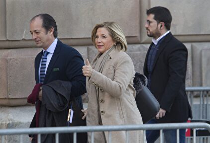 La exvicepresidenta catalán, Joana Ortega llegando a declarar al TSJC | EFE