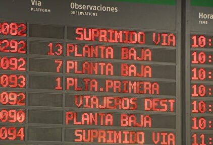 Panel de Renfe | Europa Press