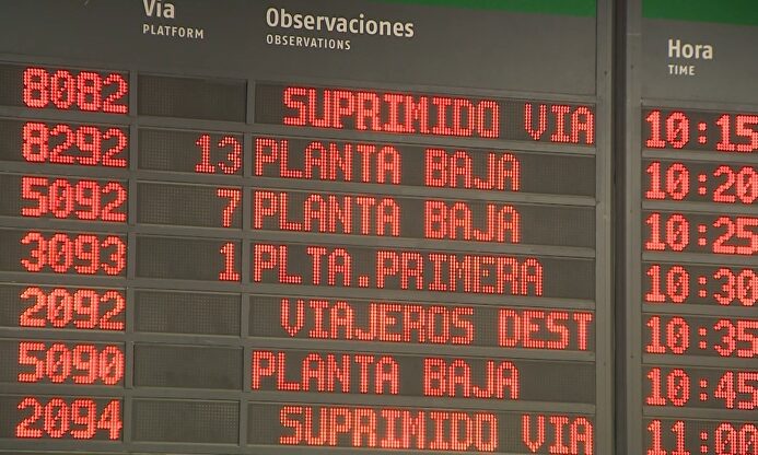 Panel de Renfe | Europa Press