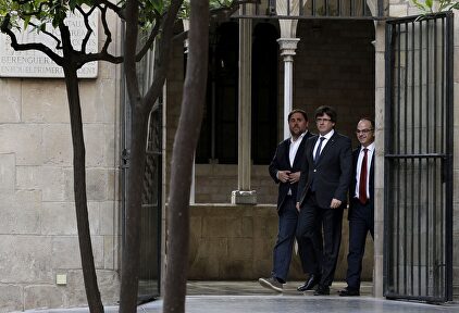 Junqueras, Puigdemont y Turull en una imagen de archivo. | EFE