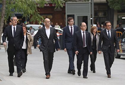 los exconsejeros del Gobierno catalán llegan a la Audiencia Nacional el pasado jueves | EFE