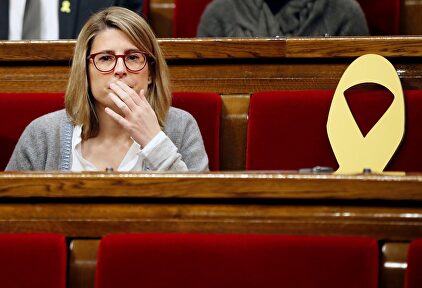 La diputada de JxCat, Elsa Artadi, durante el pleno de este sábado. | EFE