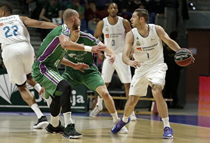 Fabien Causeur, artífice del último triunfo del Real Madrid ante Unicaja. | ACB Photo/M. Pozo