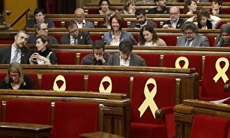 Imagen del último 'pleno' del Parlamento catalán | EFE