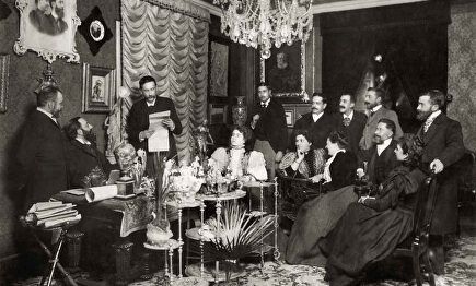 Galdós toma la palabra en una tertulia literaria | Wikipedia