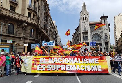 Manifestación en Cataluña contra el nacionalismo | Twitter @hisomatemps