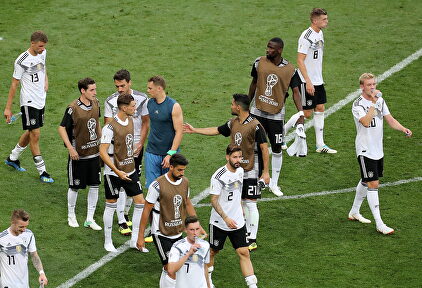 La selección alemana tras caer derrotada frente a México. | EFE