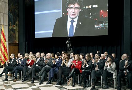 Puigdemont, en una intervención por vídeoconferencia. | EFE