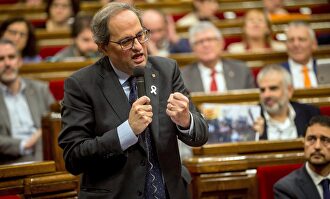 El presidente catalán, Quim Torra, en una sesión de control | EFE