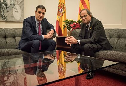 Sánchez y Torra en la pasada reunión de Pedralbes | Cordon Press