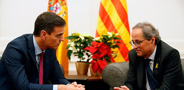 Sánchez y Torra en Pedralbes | EFE