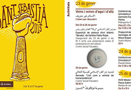 Portada del programa de Fiestas, y página en la que pueden apreciarse los escritos en catalán y en árabe. | Ayuntamiento de Palma