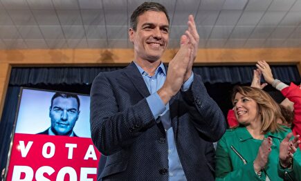 Sánchez y Díaz, en un mitin | EFE