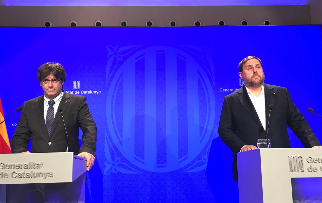Carles Puigdemont y Oriol Junqueras | Europa Press