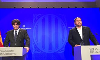 Carles Puigdemont y Oriol Junqueras |  Europa Press