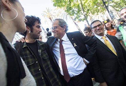 Torra, en una de sus visitas al TSJC. | EFE