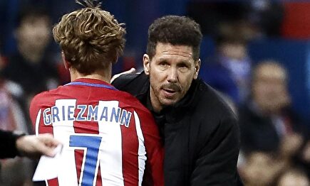 Simeone y Griezmann en el Atlético. | EFE