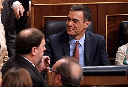 Oriol Junqueras y el presidente del Gobierno, Pedro Sánchez | EFE