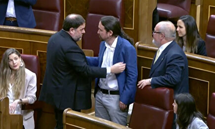 Oriol Junqueras y Pablo Iglesias. | Atlas