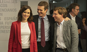 Ayuso, Casado y Almeida. | David Mudarra