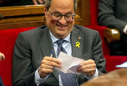 Quim Torra en una sesión en el Parlamento catalán | EFE