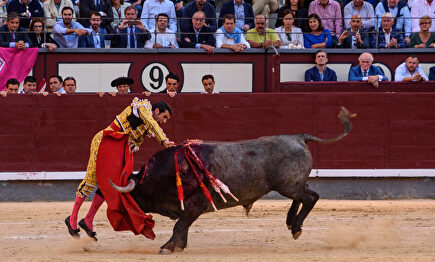 Emilio de Justo estoqueando a un victorino en Las Ventas |  David Alonso Rincón