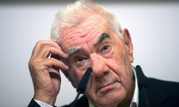 El alcaldable de ERC, Ernest Maragall en la sede de su partido en Barcelona | EFE