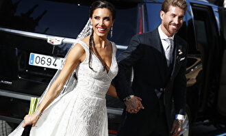 Sergio Ramos y Pilar Rubio el día de su boda. | Gtres