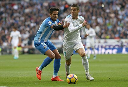 Recio y Cristiano durante un Real Madrid-Málaga. | Cordon Press