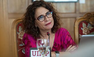 La ministra de Hacienda en funciones, María Jesús Montero, este lunes | EFE