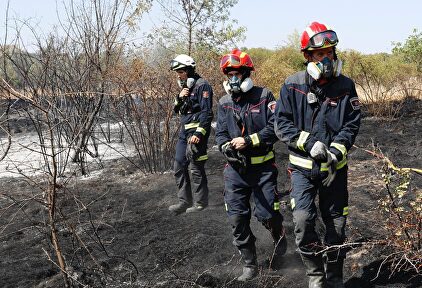 Bomberos en el incendio de Cadalso de los Vidrios (Madrid) | EFE