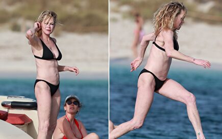 Melanie Griffith presume de cuerpo de infarto en las playas de Ibiza