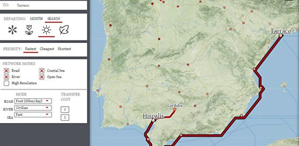 Mapa interactivo de Orbis que recrea las condiciones del Imperio romano | Orbis