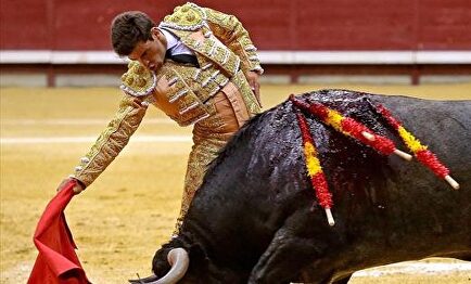 Rubén Pinar toreando a un | EFE
