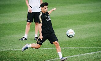 Brahim Díaz, en un entrenamiento con el Real Madrid en Montreal. | EFE