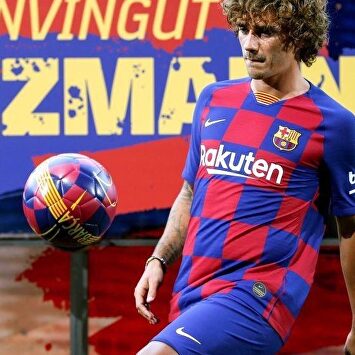 Griezmann, durante su presentación con el F.C. Barcelona | Twitter