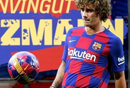 Griezmann, durante su presentación con el F.C. Barcelona | Twitter