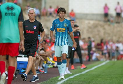Joao Félix con cara de circunstancias tras su lesión. | EFE