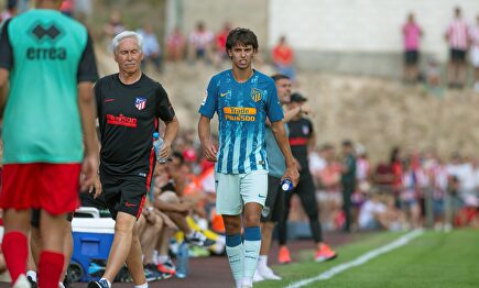 Joao Félix con cara de circunstancias tras su lesión. | EFE