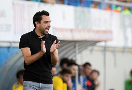 Xavi Hernández en su primer partido como entrenador. | EFE