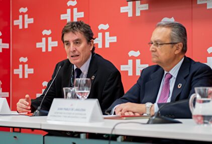 Luis García Montero, director del Cervantes, en rueda de prensa. | Europa Press