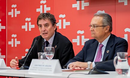 Luis García Montero, director del Cervantes, en rueda de prensa. | Europa Press