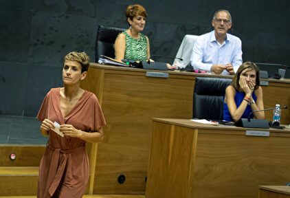María Chivite en la primera sesión del pleno de investidura | EFE