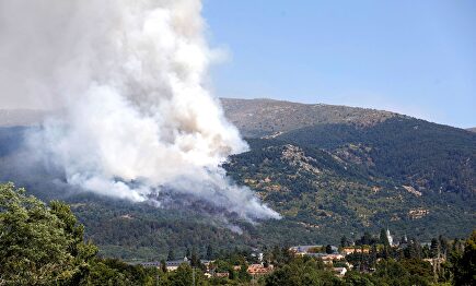 Un incendio afecta a una zona de pinares próxima al Real Sitio de San Ildefonso-La Granja. | EFE