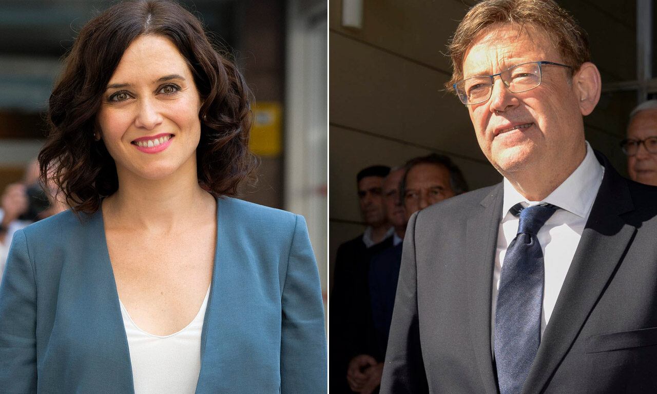 La presidenta de Madrid, Isabel Díaz Ayuso, y el de la Comunidad Valenciana, Ximo Puig | Cordon Press