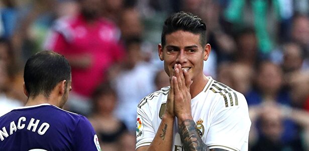 James, durante el partido del pasado sábado contra el Valladolid en el Bernabéu. | EFE