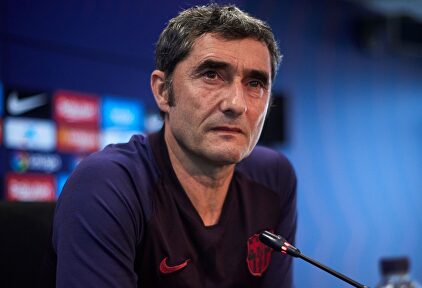 Ernesto Valverde, entrenador del Barcelona, en rueda de prensa. | EFE
