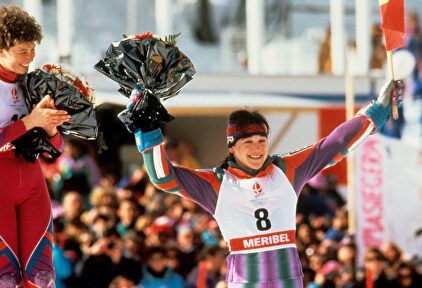 Blanca Fernádez Ochoa, celebrando su histórico 'bronce' | EFE